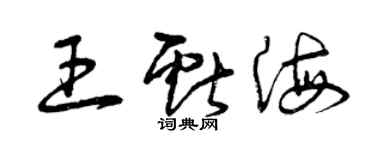 曾慶福王獻海草書個性簽名怎么寫