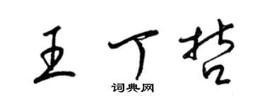 梁錦英王丁哲草書個性簽名怎么寫