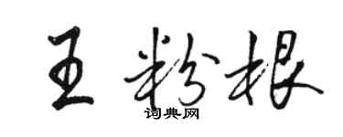 駱恆光王粉根行書個性簽名怎么寫