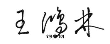 駱恆光王鴻林草書個性簽名怎么寫