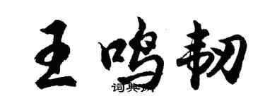 胡問遂王鳴韌行書個性簽名怎么寫