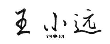 駱恆光王小遠行書個性簽名怎么寫