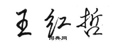 駱恆光王紅哲行書個性簽名怎么寫