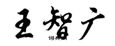 胡問遂王智廣行書個性簽名怎么寫