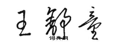 駱恆光王舒童草書個性簽名怎么寫