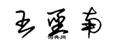 朱錫榮王聖南草書個性簽名怎么寫