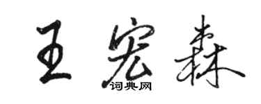 駱恆光王宏森行書個性簽名怎么寫