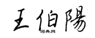 王正良王伯陽行書個性簽名怎么寫