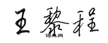 駱恆光王黎程行書個性簽名怎么寫