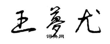 曾慶福王夢尤草書個性簽名怎么寫