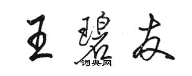 駱恆光王碧友行書個性簽名怎么寫