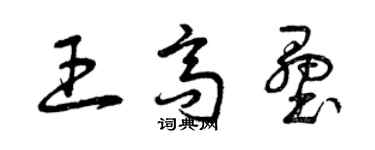 曾慶福王高壘草書個性簽名怎么寫