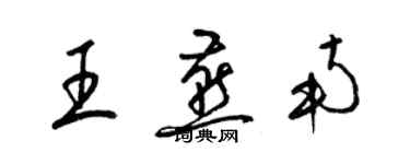 梁錦英王燕南草書個性簽名怎么寫