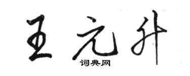 駱恆光王元升行書個性簽名怎么寫