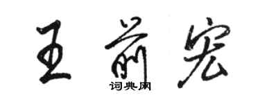 駱恆光王前宏行書個性簽名怎么寫