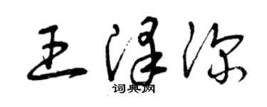 曾慶福王澤深草書個性簽名怎么寫