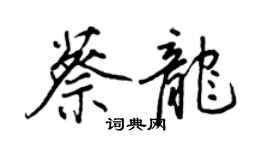 王正良蔡龍行書個性簽名怎么寫