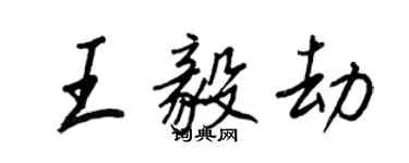 王正良王毅劫行書個性簽名怎么寫
