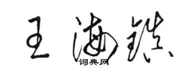 駱恆光王海鎮草書個性簽名怎么寫