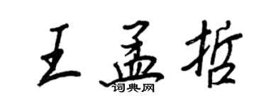 王正良王孟哲行書個性簽名怎么寫