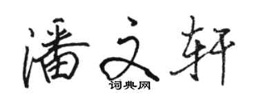 駱恆光潘文軒行書個性簽名怎么寫