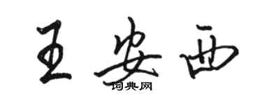 駱恆光王安西行書個性簽名怎么寫