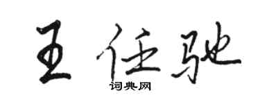 駱恆光王任馳行書個性簽名怎么寫
