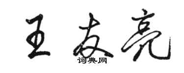 駱恆光王友亮行書個性簽名怎么寫