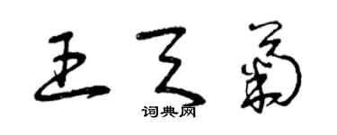 曾慶福王天菊草書個性簽名怎么寫