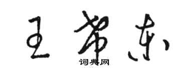 駱恆光王希東草書個性簽名怎么寫