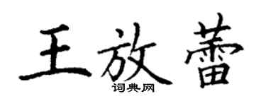 丁謙王放蕾楷書個性簽名怎么寫