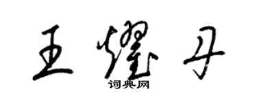 梁錦英王耀丹草書個性簽名怎么寫