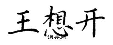 丁謙王想開楷書個性簽名怎么寫