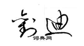 梁錦英劉迪草書個性簽名怎么寫