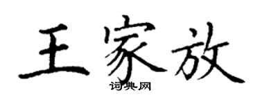 丁謙王家放楷書個性簽名怎么寫