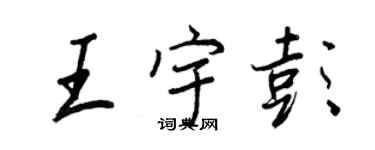 王正良王宇彭行書個性簽名怎么寫