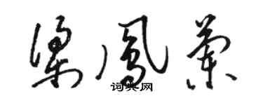 駱恆光梁鳳蘭草書個性簽名怎么寫