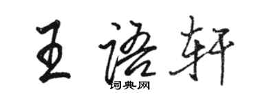 駱恆光王語軒行書個性簽名怎么寫