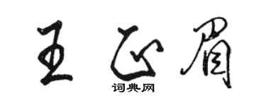 駱恆光王正眉行書個性簽名怎么寫