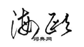 駱恆光海歐草書個性簽名怎么寫