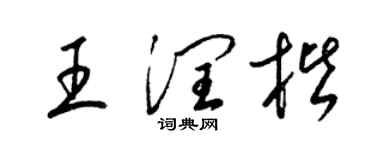梁錦英王潤楷草書個性簽名怎么寫