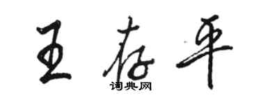 駱恆光王存平行書個性簽名怎么寫