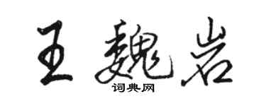 駱恆光王魏岩行書個性簽名怎么寫