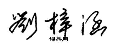 朱錫榮劉梓涵草書個性簽名怎么寫