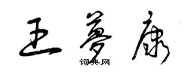 曾慶福王夢康草書個性簽名怎么寫