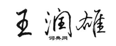 駱恆光王潤雄行書個性簽名怎么寫