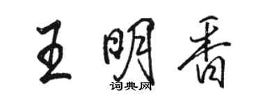 駱恆光王明香行書個性簽名怎么寫
