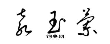 梁錦英袁玉蘭草書個性簽名怎么寫