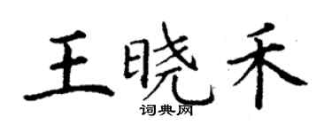 丁謙王曉禾楷書個性簽名怎么寫