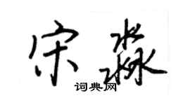 王正良宋淼行書個性簽名怎么寫